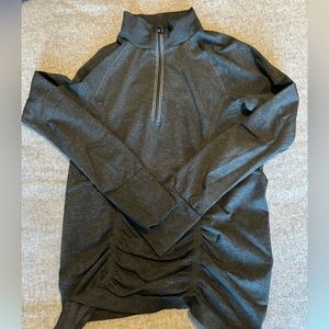 Athleta black‎ gray quarter zip pull over S